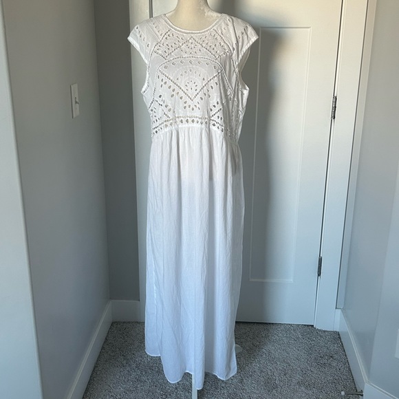 Lucky Brand Dresses Lucky Brand White Eyelet Top Maxi Dress Poshmark